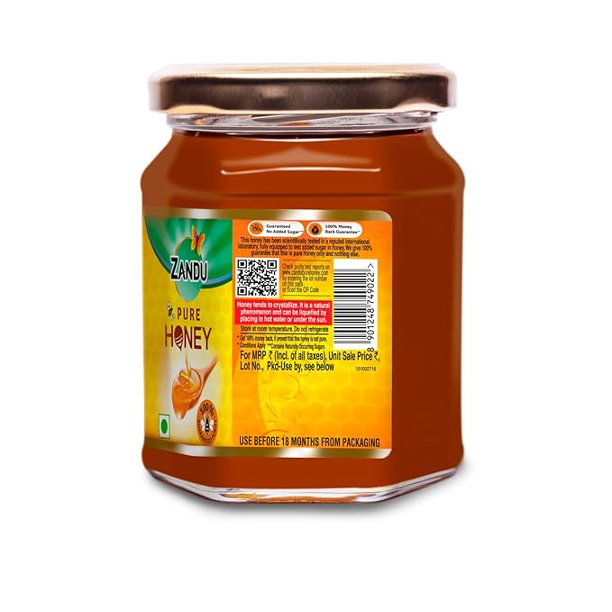 Zandu Pure Honey with Cinnamon Green Tea &amp Lemon 100% Purity No Added Sugar 250g