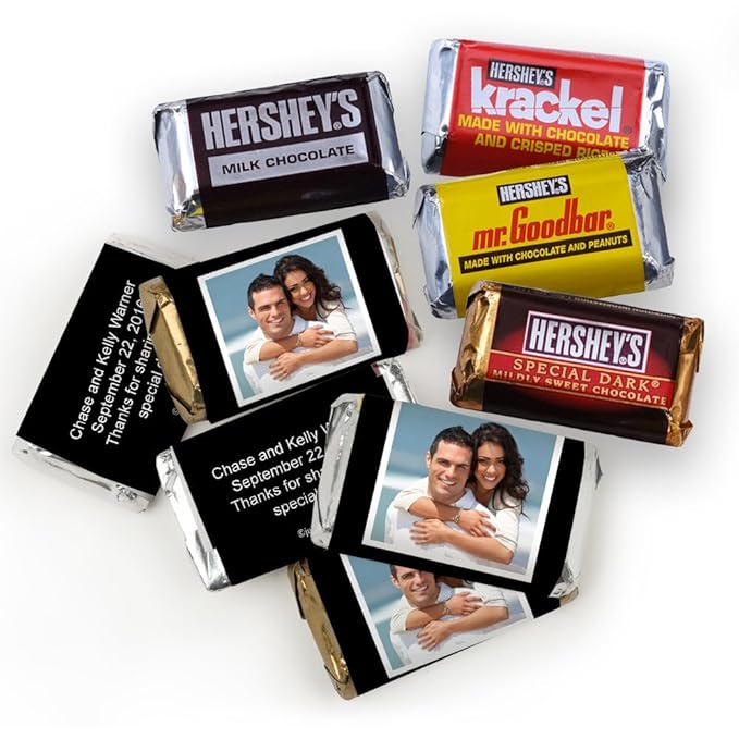Personalized Wedding Candy Favors with Photo Miniatures - Black (Free Cold Packaging)