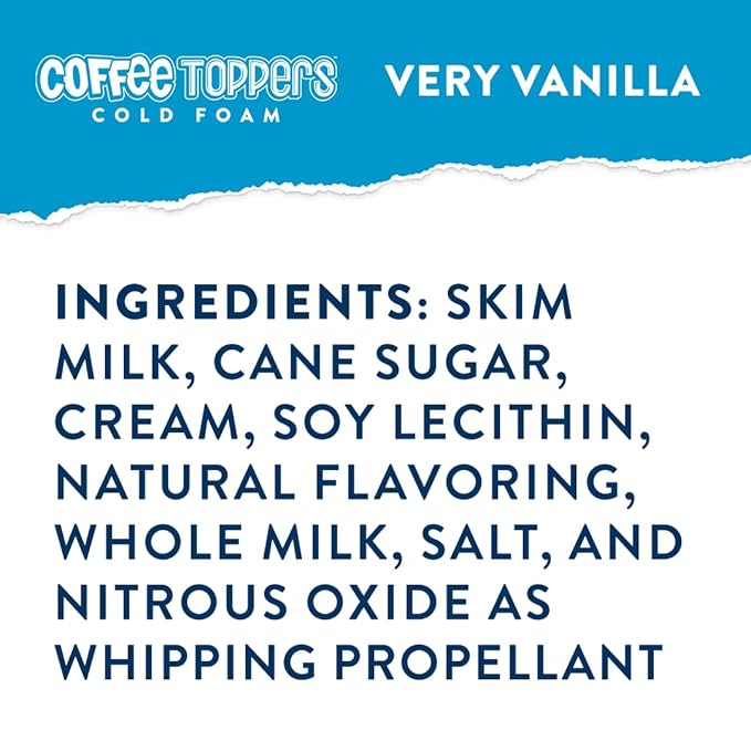 Coffee Toppers Cold Foam Vanilla 15 Ounce (Pack of 3) Be Your Own Barista Kosher
