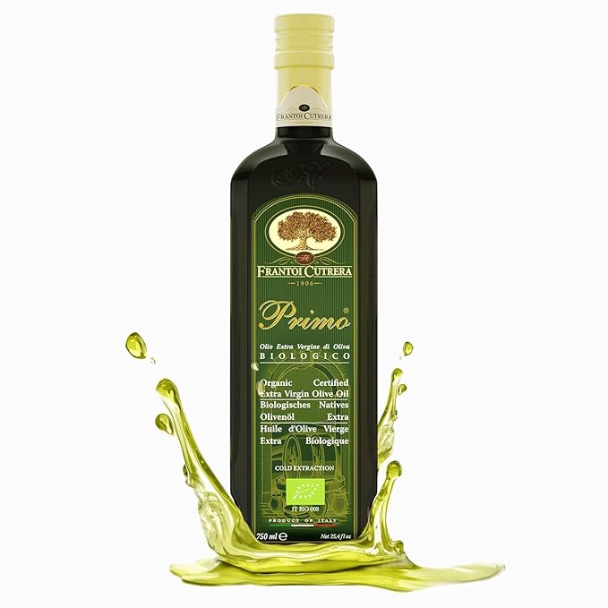 Frantoi Cutrera Primo Cold Extracted Italian Organic Extra Virgin Olive Oil Cold Pressed Polyphenol Rich Olive Oil Authentic Certified DOP Sicilian EVOO Imported From Italy 25.4 fl oz (Pack of 1)