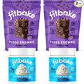 FitBake Fudge Brownie Baking Mix and Cream Cheese Frosting Bundle | 0g to 2g Net Carbs Per Serving | Keto Friendly Low Carb Food | Gluten Free Desserts | No Added Sugar | Naturally Sweetened