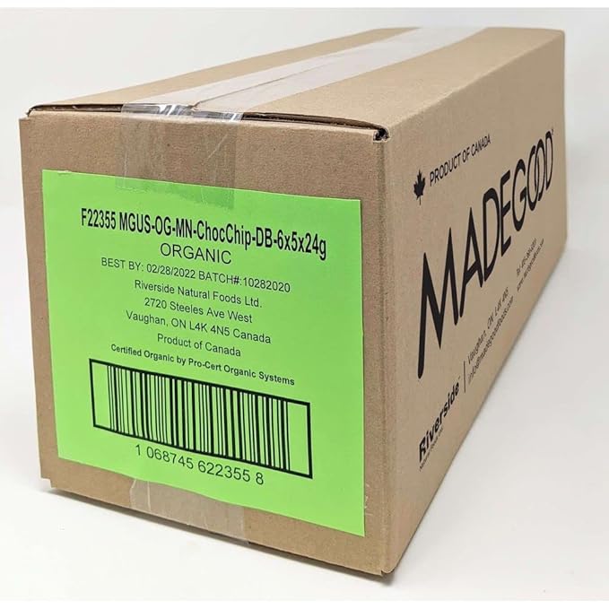 MadeGood Organic Chocolate Chip Granola Minis Nut Free 4.25 Ounces (Pack Of 6)