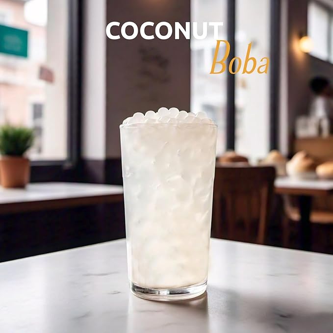 Fanale Popping Boba Pearls for Bubble Tea - 7 lb | Coconut Flavor | Bursting Boba Pearls Bubble | Fruit Juice Flavor for Shakes Dessert Smoothie