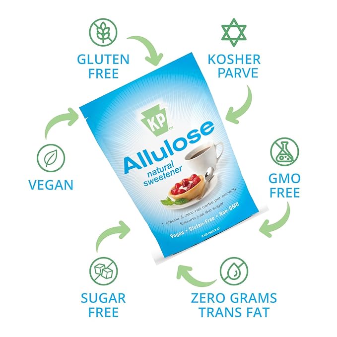 Keystone Pantry - Allulose Sweetener Low Calorie and Low Carb Sugar Substitutes Natural Allulose Sugar Substitute Gluten Soy and Sugar Alcohol-Free 2 Lbs. (packaging may vary)