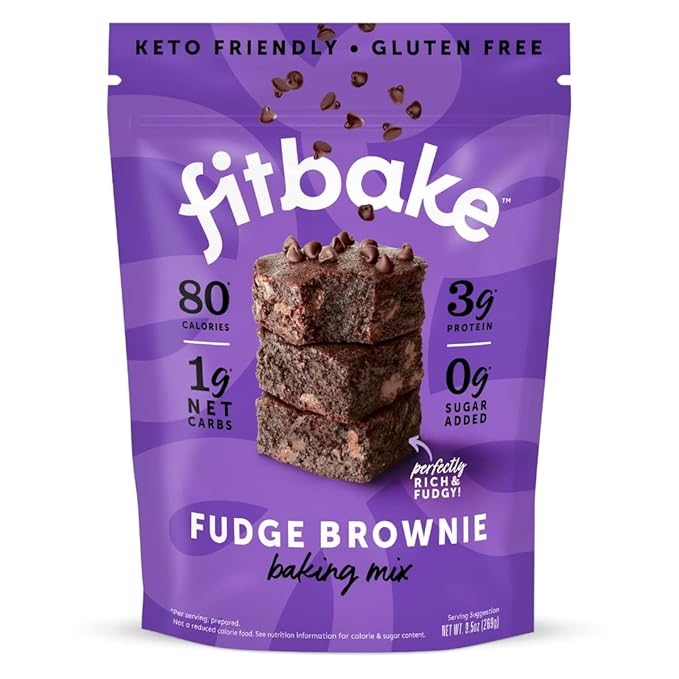 FitBake Fudge Brownie Baking Mix and Cream Cheese Frosting Bundle | 0g to 2g Net Carbs Per Serving | Keto Friendly Low Carb Food | Gluten Free Desserts | No Added Sugar | Naturally Sweetened