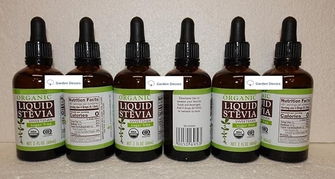 Trader Joe Organic Liquid Stevia Sweetener Sugar Free 2fl oz 60ml (6 Bottles)
