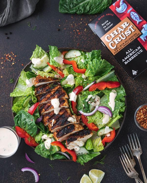 Char Crust Dry-Rub Seasonings All American Barbecue | All-in-one seasonings | Perfect for Ribs Chicken Pork Burgers Wings | Signature Crust that Seals in the Juices 22 oz