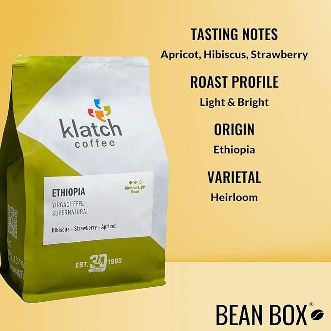 Ethiopia Yirgacheffe Supernatural - Roasted by Klatch Coffee - Whole Bean Coffee - 310 Gram Bag