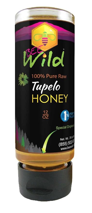 Bee Wild 100% Pure &amp Raw Honey - Tupelo 12 ounce