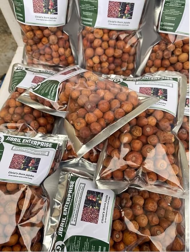 Christ's thorn jujube (Ziziphus spina-christi) quality dried fruits 100% natural and organic including phyto sanitary certificate (1000g)