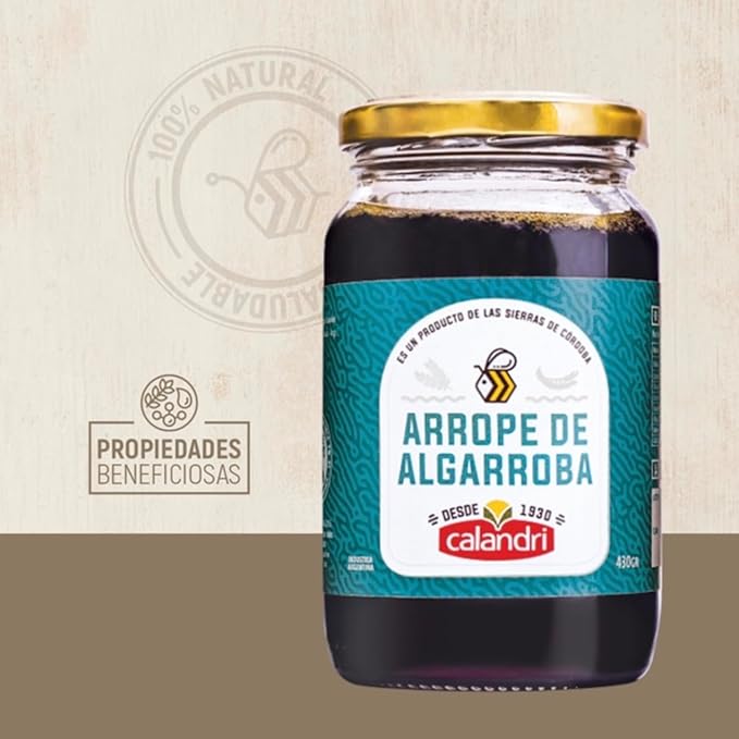 Calandri Arrope – 100% Natural Argentine Syrup Made from Native Fruits and Honey (430g / 0.94lb) (Carob)