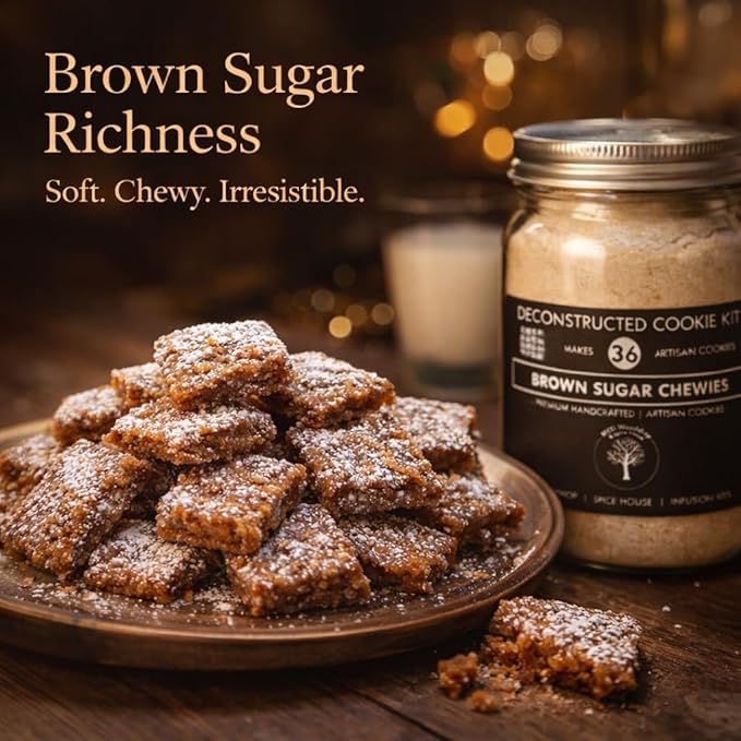 Brown Sugar Chewies Deconstructed Cookie Kit | Baking Mix Makes 36 Artisan Cookies | A Sweet Brown Sugar Dessert Indulgence In Every Bite