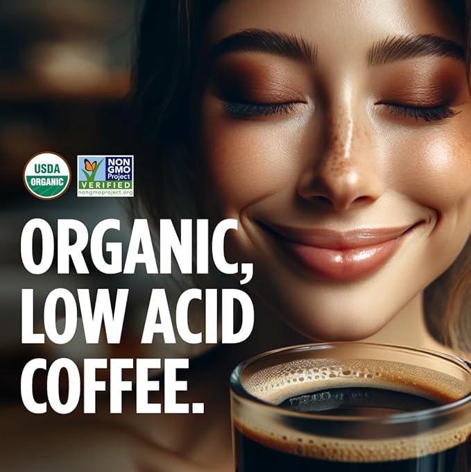 VitaCup Perfect Low Acid Instant Coffee Packets Dark Roast Coffee USDA Organic &amp Fair Trade Third Party Tested for Mycotoxins &amp Pesticides Single Origin Clean &amp Pure 24 ct