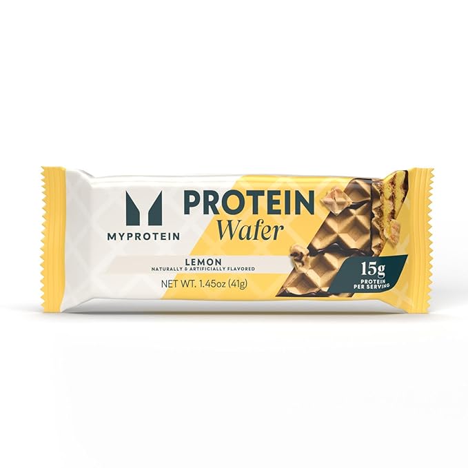 Myprotein Protein Bars Crispy Protein Wafers 15g High Protein Snacks Box of 10 Lemon Wafers Packs Milk &amp Whey Protein Isolate Light &amp Crunchy