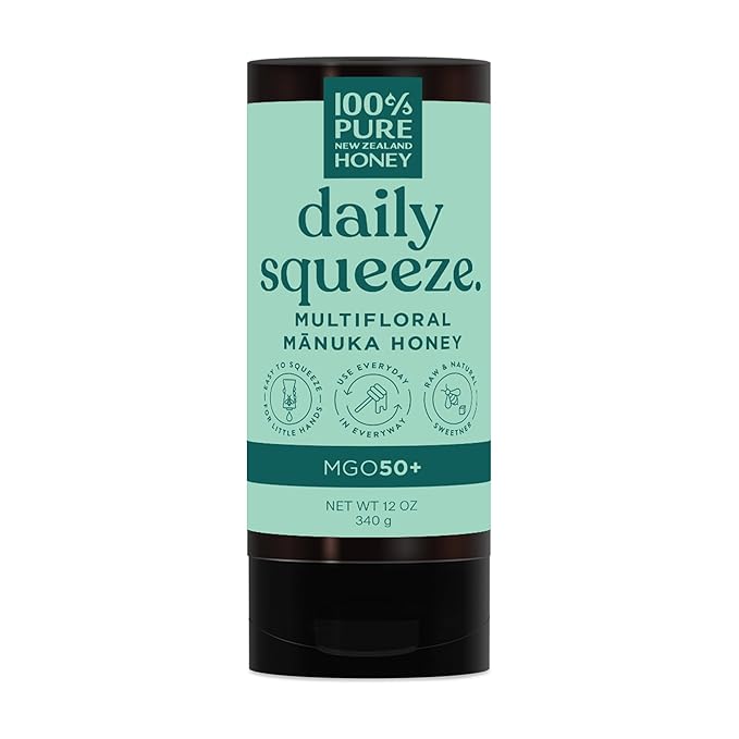 100% Pure New Zealand Manuka Honey MGO 50+ Multifloral Squeezy and UMF 15+ Squeezy Bundle