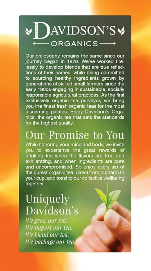 Davidson's Organics English Breakfast 25-count Tea Bags Pack of 6