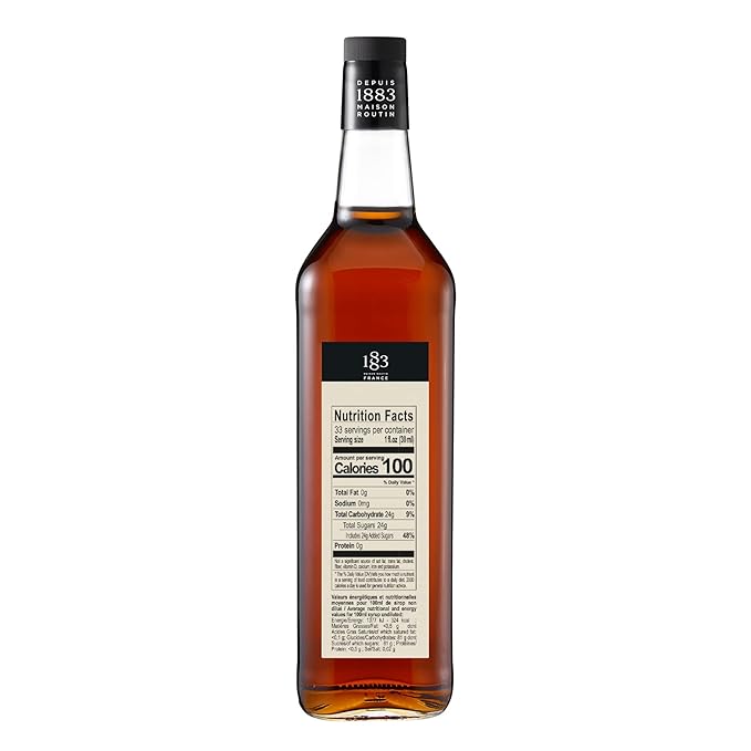1883 Maison Routin - Organic Caramel Syrup - Made in France - Glass Bottle | 1 Liter (33.8 oz)