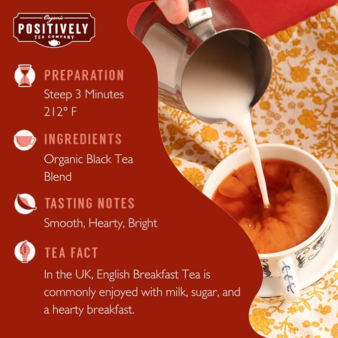 Organic Positively Tea Company Breakfast Tea Sampler Loose Leaf 4 Ounce 3 Pack