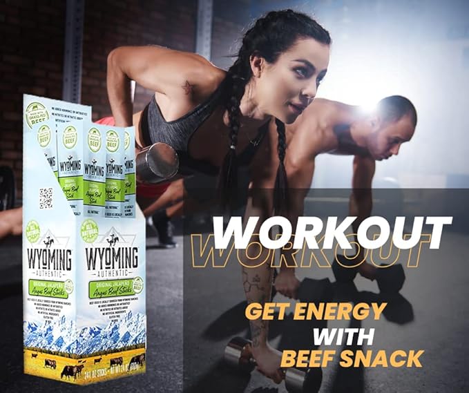 Wyoming 100% Grass Fed Beef Sticks - Original Jalapeño Flavor - Clean Tasty Meat Sticks snacks with 6g of protein made with Angus Beef Sticks Nitrate Free Jerky Meat Sticks - No Artificial Ingredien