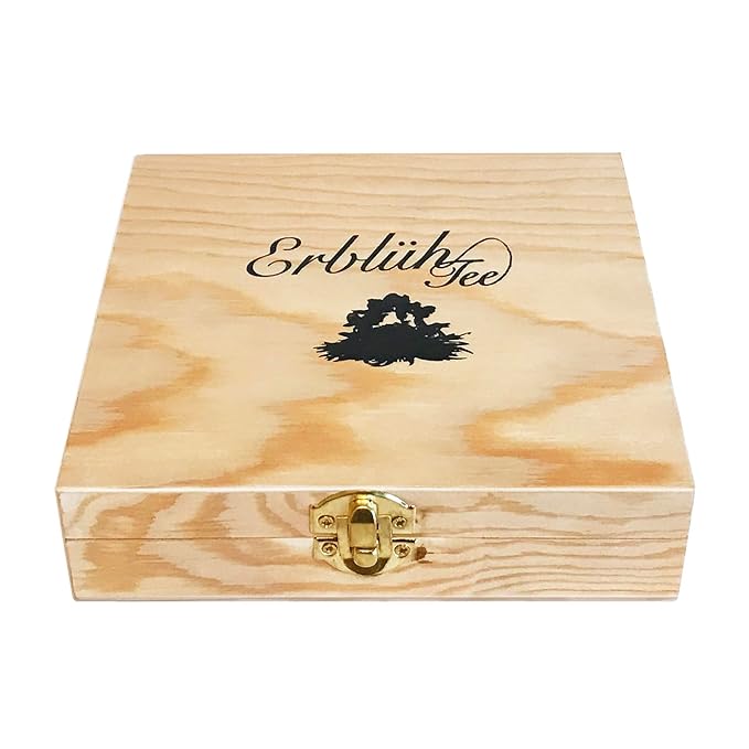 Creano Blooming Tea - Flowering Ball Gift Set in Stylish Wooden Box - 12 Pieces White Tea