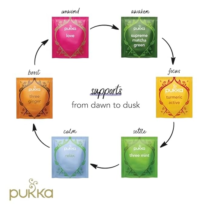 Pukka Tea Organic Herbal Tea Sampler For Everyday Wellness Best for Birthdays Anniversaries &amp Holidays Caffeine Free 90 Bags 6 Flavors