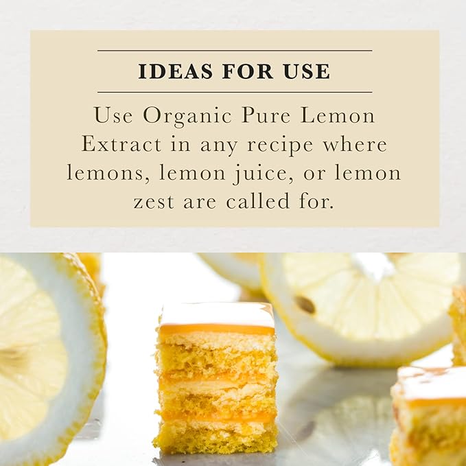 Cook's Pure Lemon Extract Premium Quality Cold Pressed Lemon Sugar Free Gluten Free Allergen Free16 oz