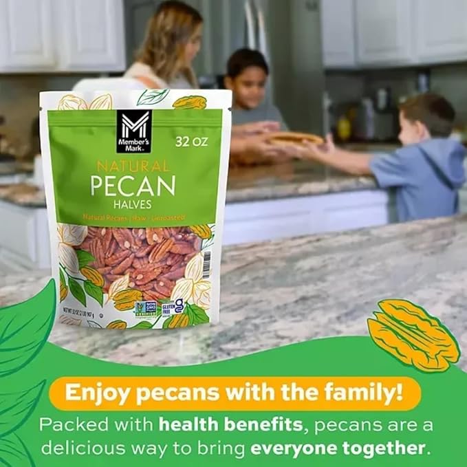 M-Natural Pecan Halves 32 Ounces (1 Pack)