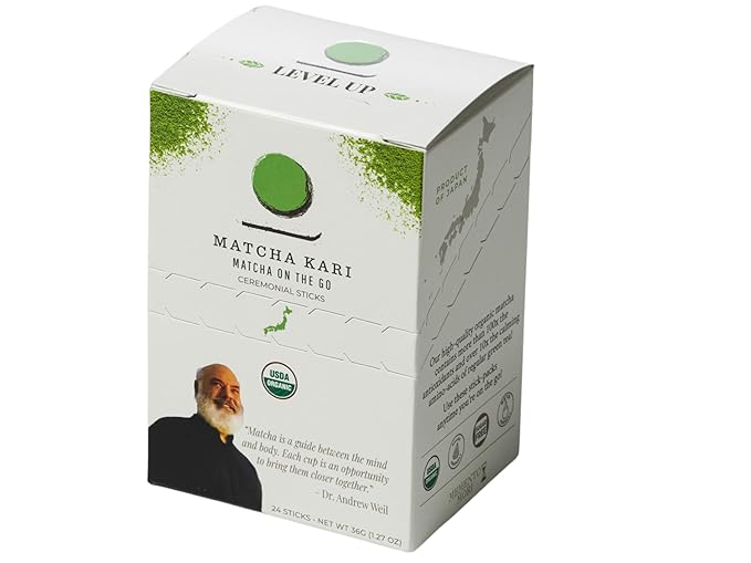 Matcha Green Tea Powder Single Serving Sticks Dr. Weil's Ceremonial Organic Matcha Powder Singles Packets - Individual Tea Packets (24)