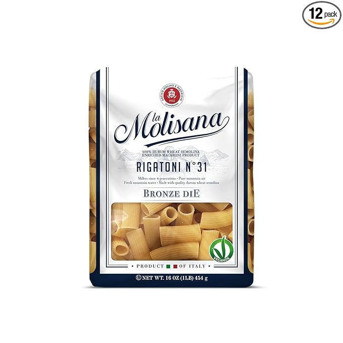 La Molisana Rigatoni Pasta Kosher 16 Ounces (Pack Of 12)