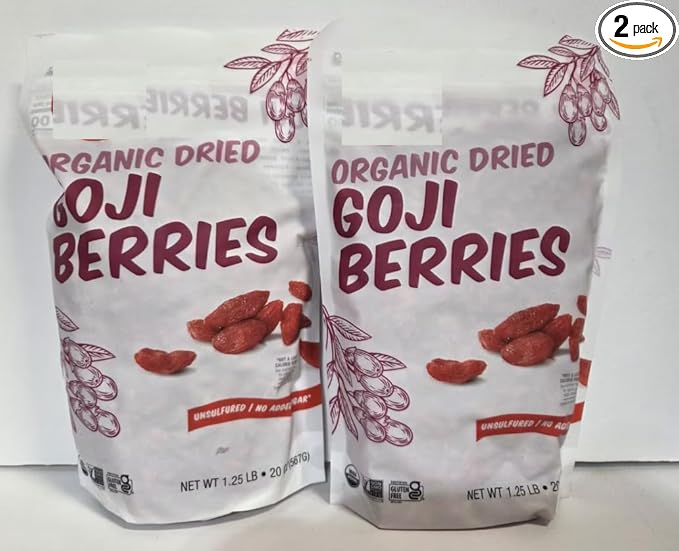 Generic Organic Made Nature Sun-Dried Unsulfured GOJI Berries 20oz 567g (Two Bags) standard