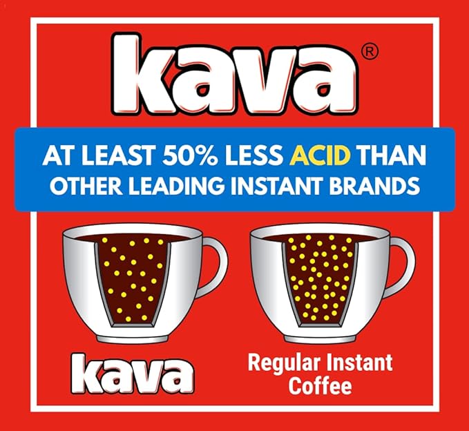 Kava Low Acid Instant Coffee Gift Set 4 Ounce Glass Jar &amp 20 Single Serve Stick Packets for On-The-Go &amp Travel