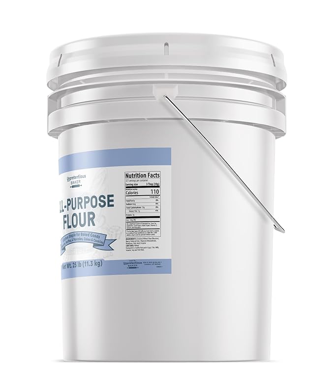 Unpretentious All Purpose Flour 5 Gallon Bucket Versatile Kitchen Staple Food Storage (400 Ounce)