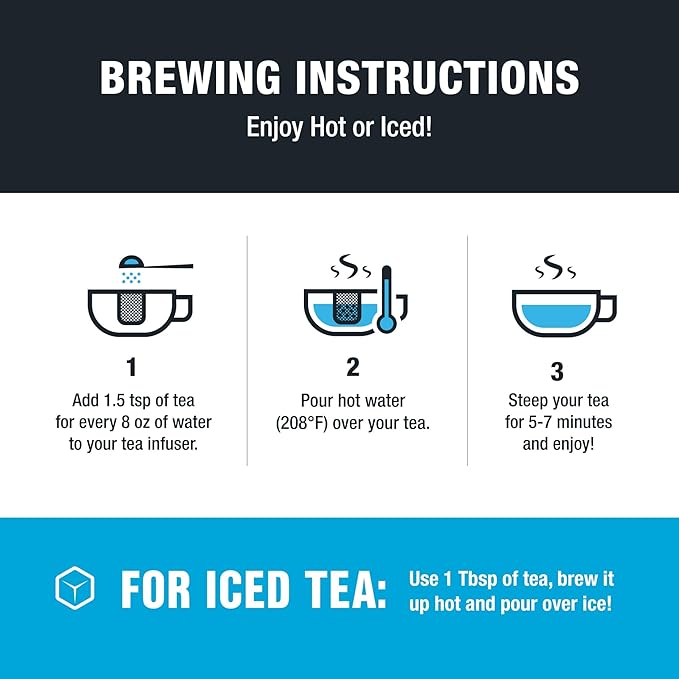 Tiesta Tea Blueberry Wild Child Loose Leaf Blueberry Hibiscus Herbal Tea Premium Non-Caffeinated Blend Make Hot or Iced Brews Up to 200 Cups 16 Ounce Resealable Bulk Pouch