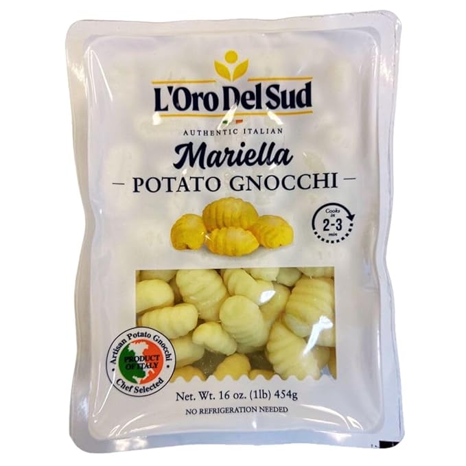 L'Oro Del Sud Pack of 12 Potato Gnocchi Cooks in 2-3 Minutes Shelf Stable Mariella 12 Pack x 1 Lb