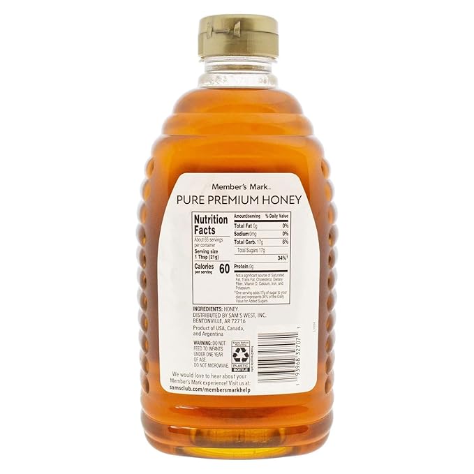 Wildflower Pure Premium Honey | Sourced and Packaged in the U.S | Rated as US Grade A Honey - 48 oz.