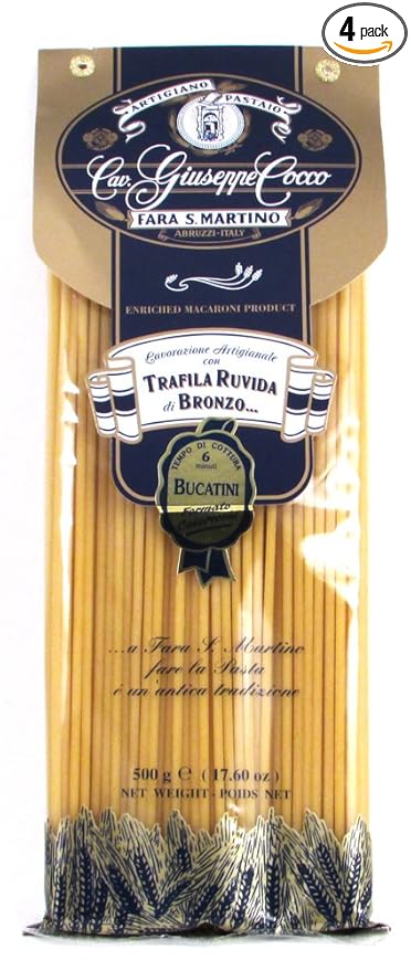 Giuseppe Cocco (4 pack) Bucatini Artisan Pasta hand-made slow dried in 500g bags from Italy from Italy