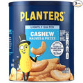 PLANTERS Lightly Salted Cashew Halves &amp Pieces 14 oz Canister (Pack of 3) Cashews Roasted in Peanut Oil with Sea Salt Snacks for Adults Resealable Lid for Long-Lasting Freshness Kosher