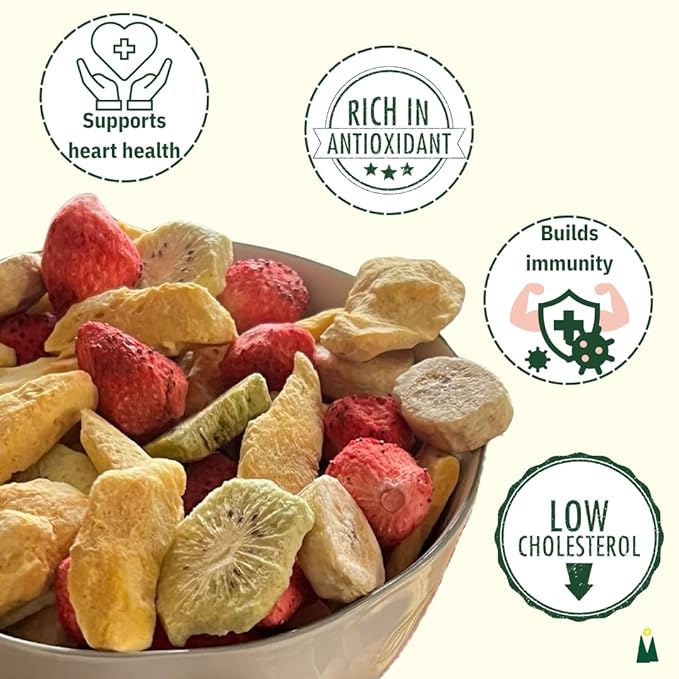 Healthy Superfood Snack for Kids &amp Adults | 100% Natural Vegan Gluten-Free No Added Sugar No Preservatives | Himalayan Harvest Freeze-Dried Fruit Snack Combo – Pack of 6 | Lychee Mango &amp