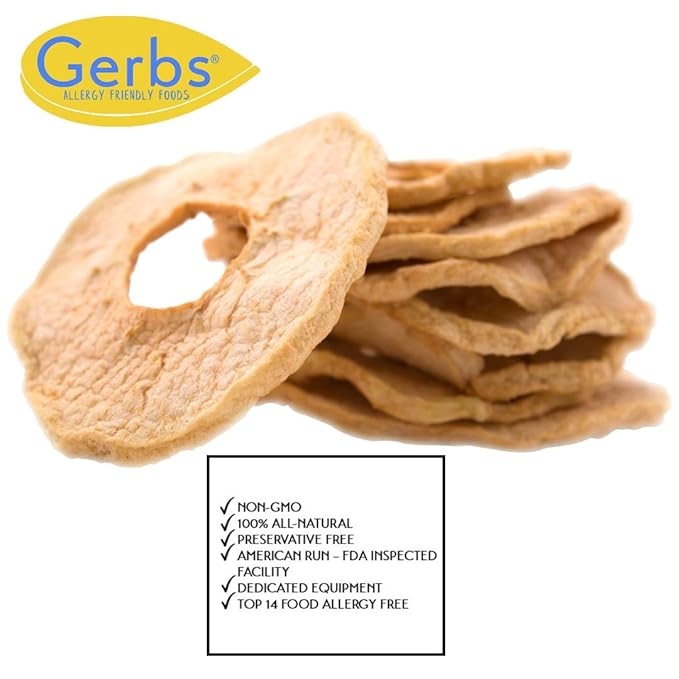 Gerbs Dried New England Apple Slices – 2 LBS. - No Sugar Added Unsulfured &amp Preservative Free - Top 14 Allergy Free &amp NON GMO - Grown in USA