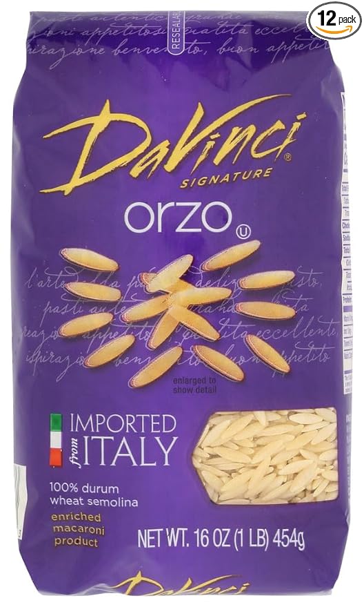 DaVinci Signature Orzo 16 Ounce Resealable Bags (Pack of 12)