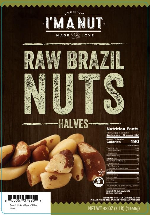 Raw Broken Brazil Nuts 3 lbs (48oz) – Premium Wild Harvested High Selenium Batch Tested Peanut &amp Gluten Free Non-GMO Kosher Resealable Bag