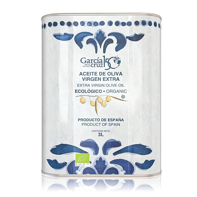 GARCÍA DE LA CRUZ - Organic Extra Virgin Olive Oil Cooking Oil Olive Variety Smooth Body Origin Spain Montes de Toledo Packed in Tins - 3L