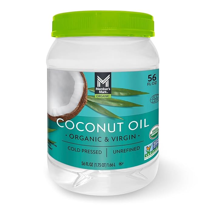 Member Mark Organic Virgin Coconut Oil Cold Pressed Unrefined 56 FL OZ