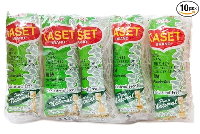 Kaset Bean Thread Glass Noodles 1.41 Oz (40 G) x 10 From Thailand BIG PACK by Kaset