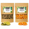 Dried Orange Slices (100G) &amp Dried Lime Slices (100G) Bundle Pack 100% Natural No Added Sugars | Cocktails Wreath Making Tea Cakes Garnish Decoration