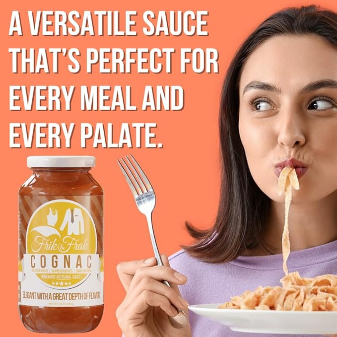 Cognac Pasta Sauce by Frik &amp Frak No Sugar Added No Preservatives Gluten Free 36 Month Shelf Life Artisan Small Batch Crafted Pasta Sauces 24 Oz Jar