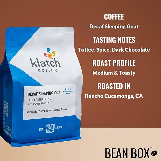 Decaf Sleeping Goat - Roasted by Klatch Coffee - Whole Bean Coffee - 2 Pound Bag