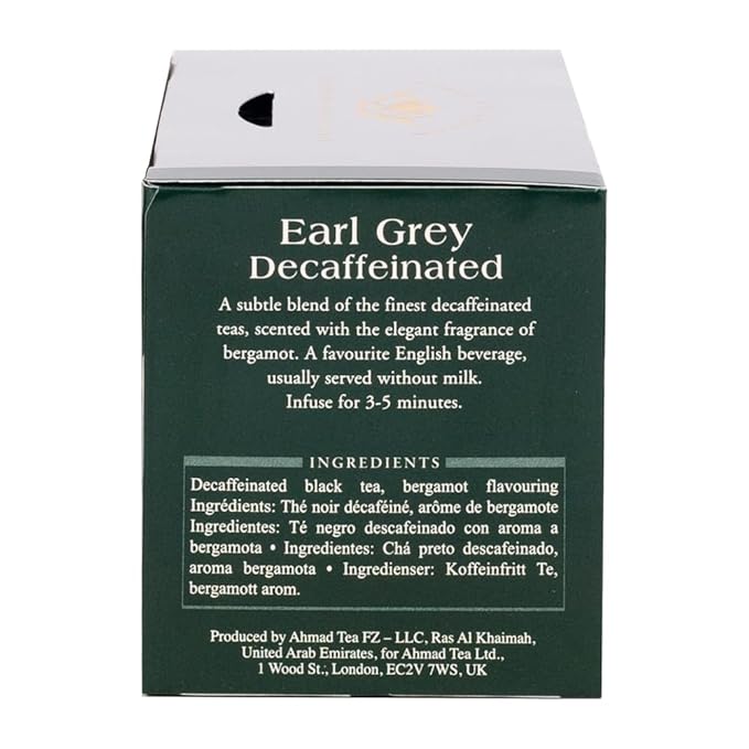 Ahmad Tea Decaffeinated Earl Grey Tea 20-Count Boxes 8.4 ounce (Pack of 6)