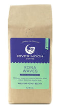 River Moon Coffee Kona Coffee Whole Bean Medium Roast 16 Ounce Kona Waves Hawaiian Blend Sustainably Farmed 100% Arabica
