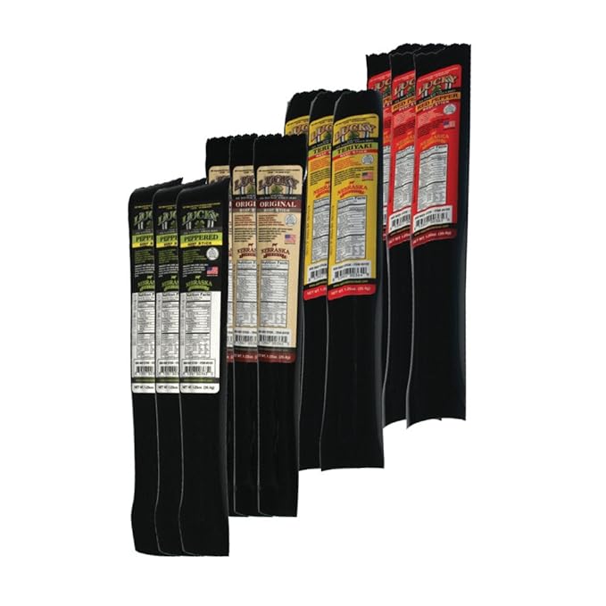 Lucky Beef Jerky - 1.25oz Sticks (Assorted 12 Pack)